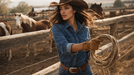 EMIRA cowgirl working rope