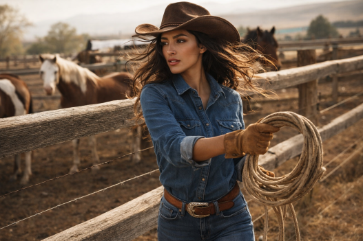 EMIRA cowgirl working rope