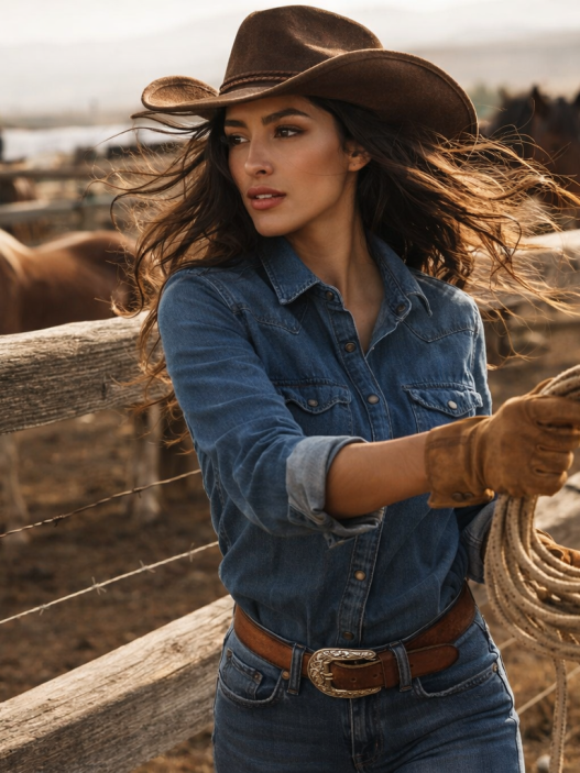 EMIRA cowgirl working rope